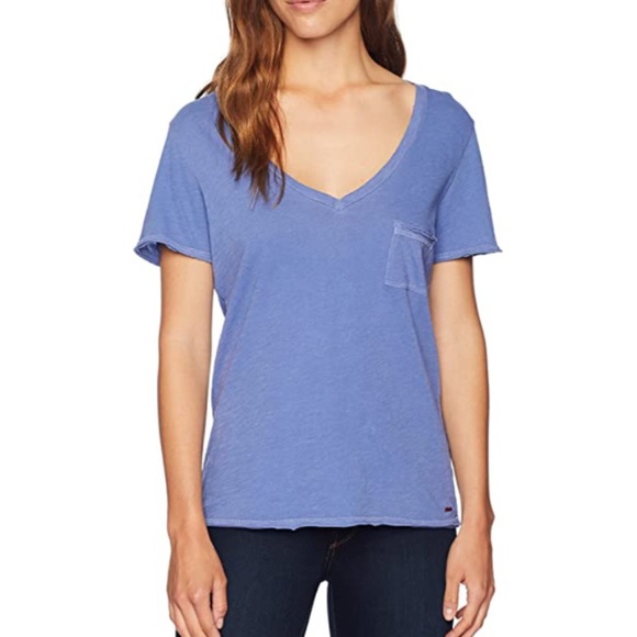 NWT n:Philanthropy Lynne V-neck Pocket Tee Cobalt - Picture 3 of 14